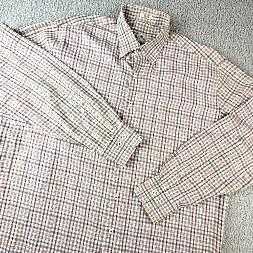 Peter Millar Mens Long Sleeve Button Down Dress Shirt Cotton Size Extra Large XL